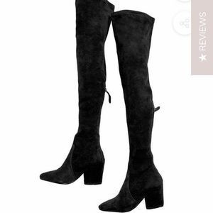Goodnight Macaroon Black Over the Knee Boots